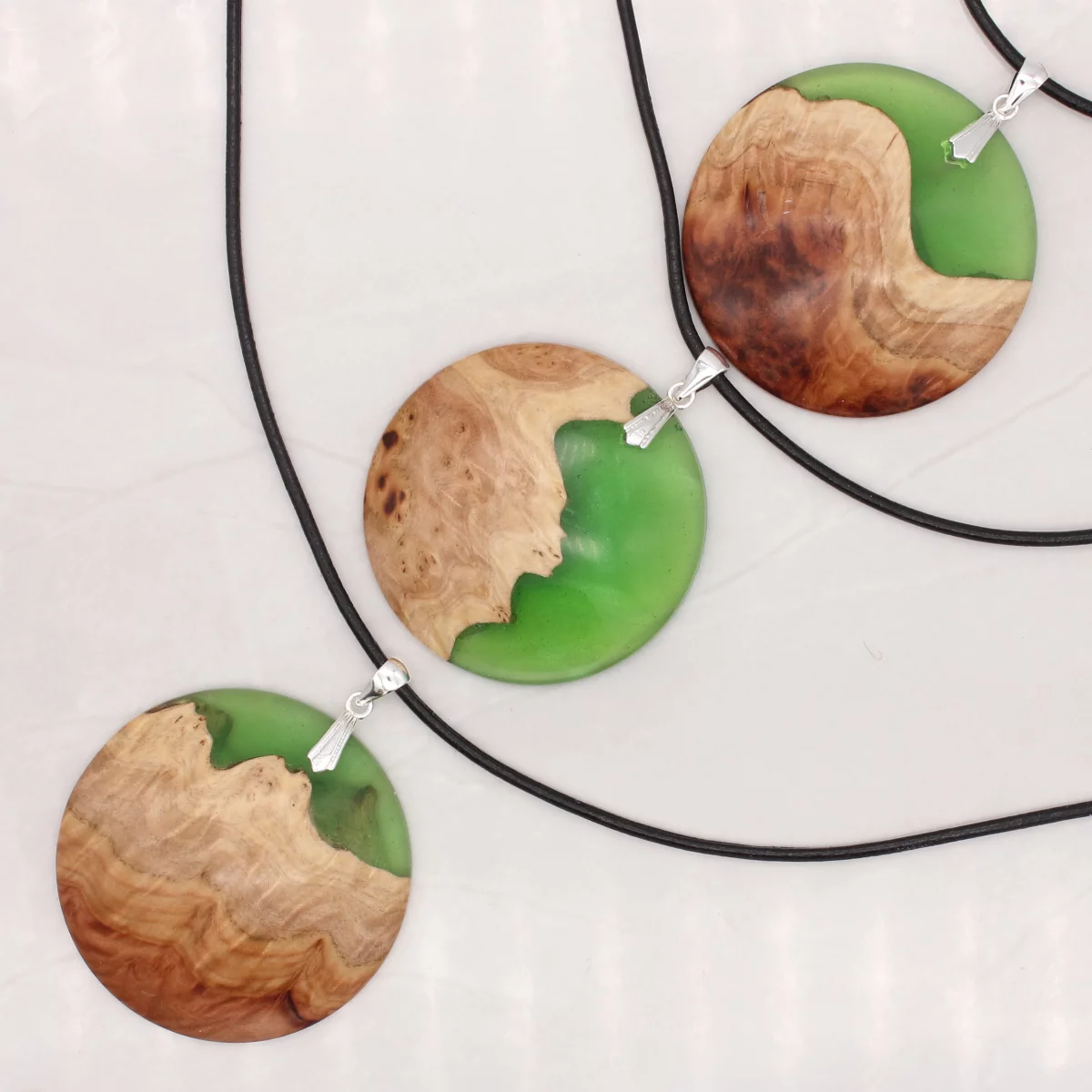 Wood and Resin landscape pendants - Image 3