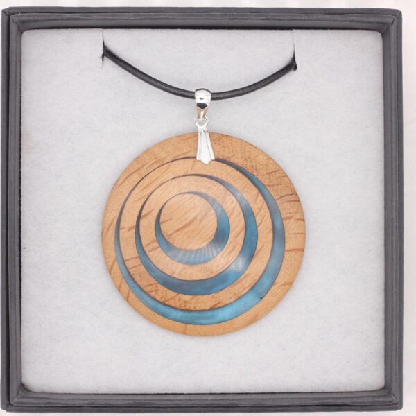 Ecentric Ring Wood Resin Pendant - Woodcraft by Owen